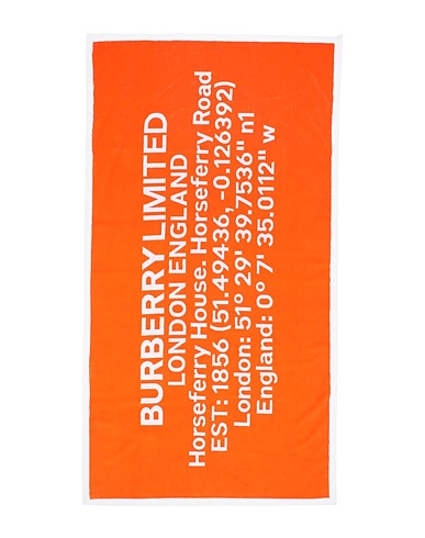 BURBERRY Beach towel Orange 100% Cotton