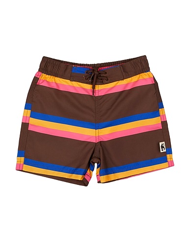 MINI RODINI Swim shorts Dark brown 100% Recycled polyester