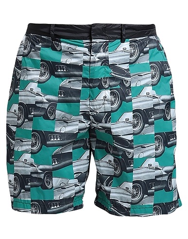 FERRARI Swim shorts Green 100% Polyamide