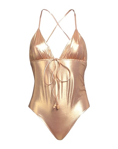 PATRIZIA PEPE One-piece swimsuits Gold 85% Polyamide, 15% Elastane