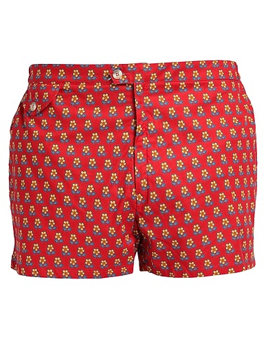 E.MARINELLA Swim shorts Red 100% Cotton