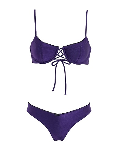 FRANKIES BIKINIS Bikini Lucia Shine Top-Enzo Shine Bottom
 Dark purple 84% Nylon, 16% Elastane