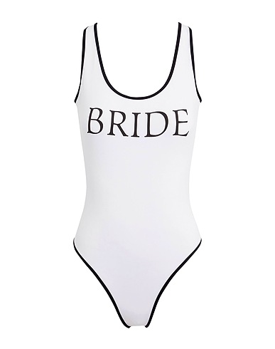8 by YOOX One-piece swimsuits BRIDE ONE PIECE SWIMSUIT
 White 90% Recycled polyamide, 10% Elastane