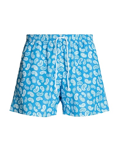8 by YOOX Swim shorts PRINTED RECYCLED POLY SWIM TRUNK
 Azure 100% Recycled polyester