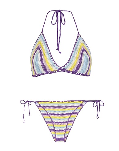 8 by YOOX Bikini ORGANIC COTTON CROCHET BIKINI
 Purple 100% Organic cotton