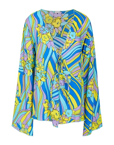8 by YOOX Cover-up PRINTED TOP_BEACH COVER-UP
 Sky blue 100% Viscose