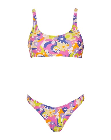 8 by YOOX Bikini PRINTED RECYCLED SCOOP-NECK BIKINI
 Pink 90% Recycled polyamide, 10% Elastane