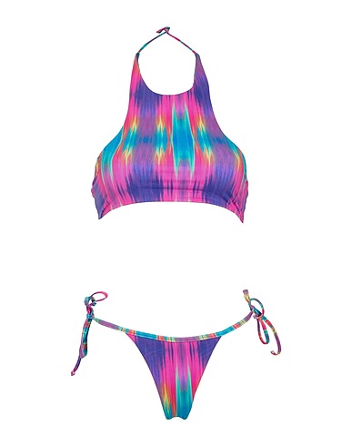 8 by YOOX Bikini PRINTED RECYCLED HALTER TOP BIKINI
 Fuchsia 90% Recycled polyamide, 10% Elastane
