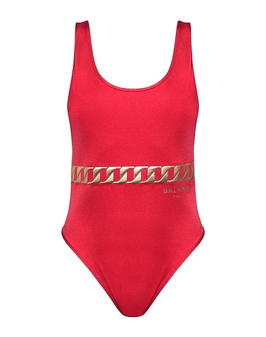 BALMAIN Maillot une pièce Rouge 80% Polyamide, 20% Élasthanne