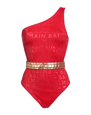 BALMAIN One-piece swimsuits Red 80% Polyamide, 20% Elastane