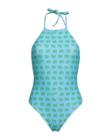 MOSCHINO One-piece swimsuits SWIM Sky blue 82% Polyester, 18% Elastane