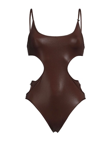 THE ATTICO One-piece swimsuits Dark brown 82% Polyamide, 18% Elastane