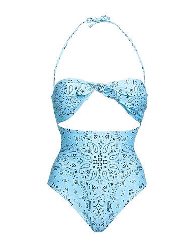 MOSCHINO Costume intero Celeste 82% Poliestere, 18% Elastan