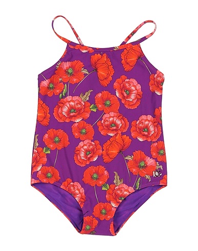 DOLCE&GABBANA One-piece swimsuits Plum 73% Polyamide, 27% Elastane, Brass