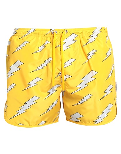 NEIL BARRETT Swim shorts Yellow 100% Polyester