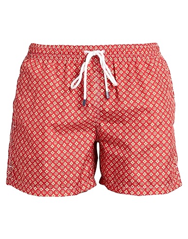 FEDELI Swim shorts Red 100% Recycled polyester