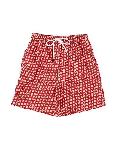FEDELI Swim shorts Brick red 100% Recycled polyester