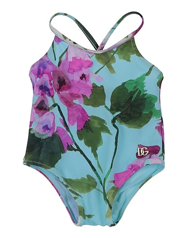 DOLCE&GABBANA One-piece swimsuits Sky blue 73% Polyamide, 27% Elastane, Brass