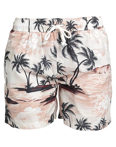 PALM ANGELS Swim shorts Beige 100% Polyester