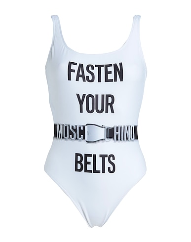 MOSCHINO One-piece swimsuits White 82% Polyester, 18% Elastane
