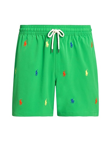 POLO RALPH LAUREN Swim shorts  5.75-INCH TRAVELER CLASSIC SWIM TRUNK 
 Green 90% Recycled polyester, 10% Elastane