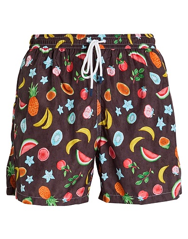 FEDELI Swim shorts Dark brown 100% Recycled polyester