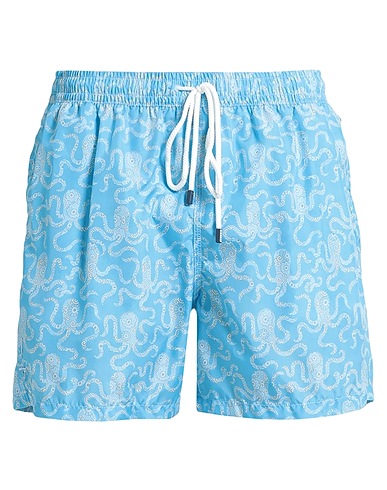 FEDELI Swim shorts Azure 100% Recycled polyester