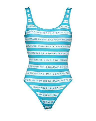 BALMAIN One-piece swimsuits Turquoise 80% Polyamide, 20% Elastane