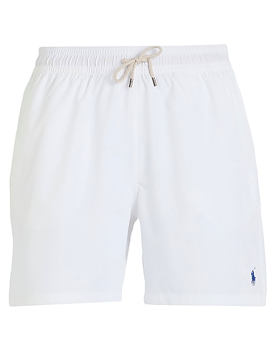 POLO RALPH LAUREN Boxer mare 5.5-INCH TRAVELER SWIM TRUNK Bianco 90% Poliestere riciclato, 10% Elastan