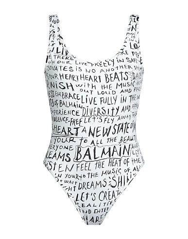 BALMAIN One-piece swimsuits White 80% Polyamide, 20% Elastane