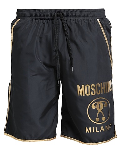 MOSCHINO Swim shorts Black 100% Polyester, Polyurethane