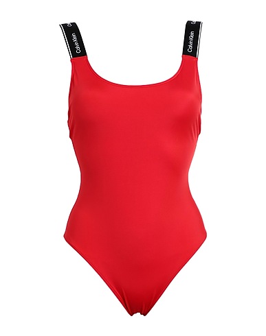 CALVIN KLEIN Badeanzug Rot 78% Recyceltes nylon, 22% Elastan