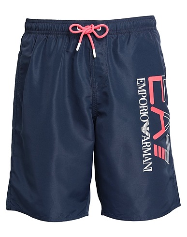EA7 Swim shorts Navy blue 100% Polyester