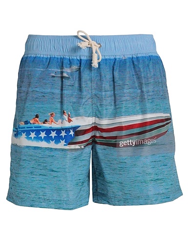 PALM ANGELS Swim shorts Sky blue 100% Polyester