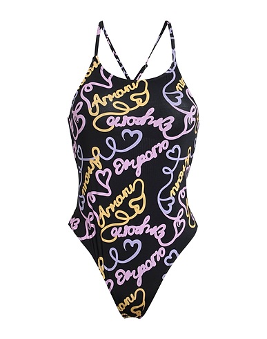 EMPORIO ARMANI One-piece swimsuits LADIES KNIT SWIMSUIT
 Black 80% Polyamide, 20% Elastane