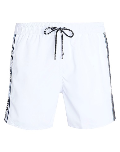 EMPORIO ARMANI Swim shorts MENS WOVEN BOXER
 White 100% Polyester