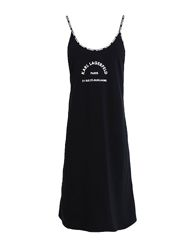 KARL LAGERFELD Cover-ups LOGO SHORT BEACH DRESS
 Black 96% Organic cotton, 4% Elastane