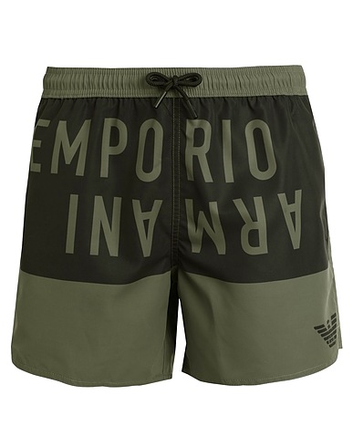 EMPORIO ARMANI Boxer mare Verde militare 100% Poliestere