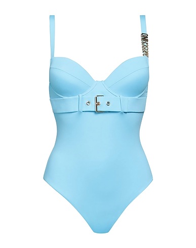 MOSCHINO One-piece swimsuits SWIM Sky blue 91% Polyamide, 9% Elastane