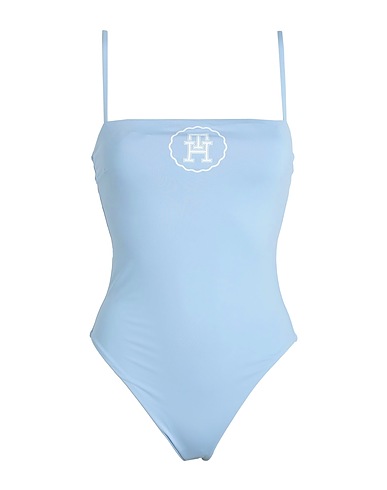 TOMMY HILFIGER One-piece swimsuits Sky blue 83% Polyamide, 17% Elastane