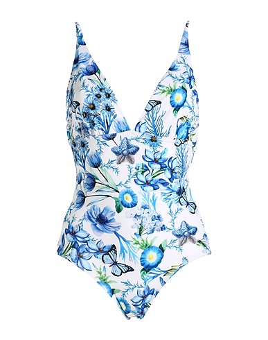MARY KATRANTZOU One-piece swimsuits Turquoise 82% Polyester, 18% Elastane