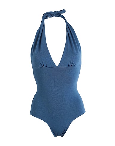 ISOLE & VULCANI One-piece swimsuits Slate blue 93% Organic cotton, 7% Elastane
