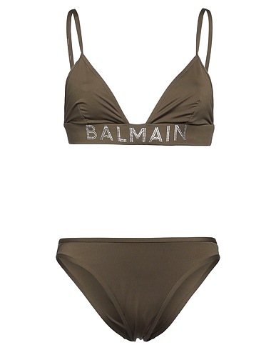 BALMAIN Bikini Military green 84% Polyester, 16% Elastane
