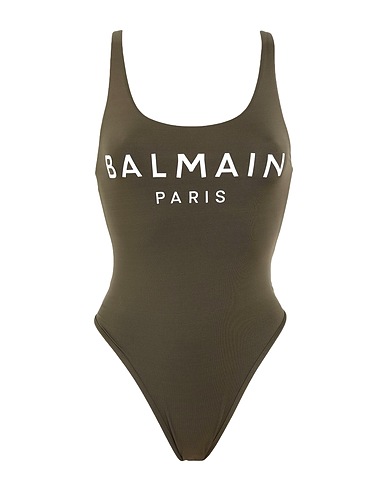 BALMAIN Costume intero Verde militare 84% Poliestere, 16% Elastan