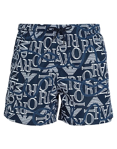 EMPORIO ARMANI Swim shorts Navy blue 100% Polyester