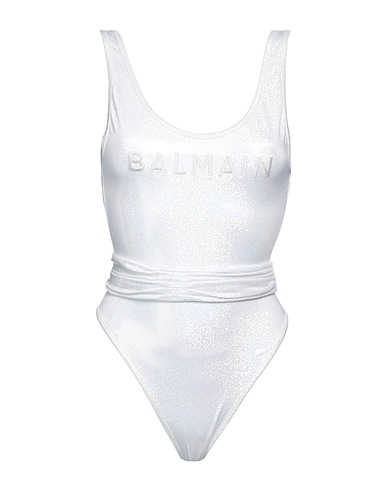 BALMAIN One-piece swimsuits Silver 80% Polyamide, 20% Elastane