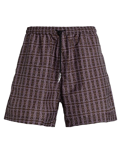 ROBERTO CAVALLI Swim shorts Brown 100% Polyester