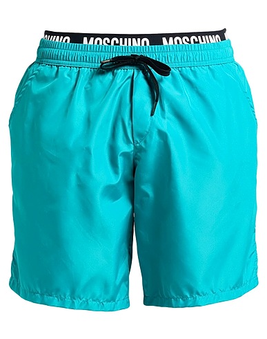 MOSCHINO Swim shorts Turquoise 100% Polyester, Polyamide, Elastane