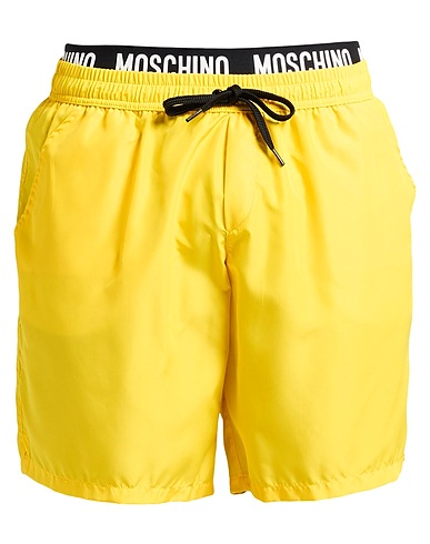 MOSCHINO Swim shorts Yellow 100% Polyester, Polyamide, Elastane