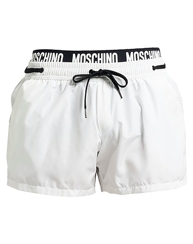 MOSCHINO Swim shorts White 100% Polyester, Polyamide, Elastane